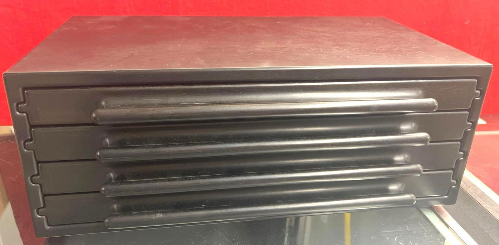 Custom Made Heartwood Black Ebony Knife Box with Lock and Key (1 of 12)