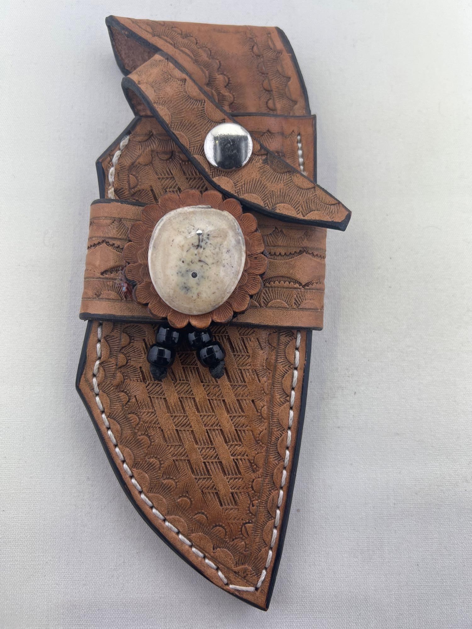 Tooled Leather Knife Holster (1 of 3)
