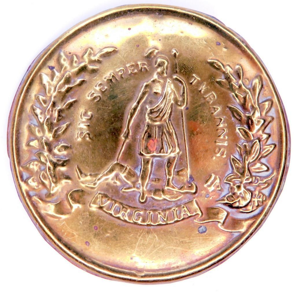 Confederate Civil War Virginia Cartridge Box Plate (1 of 4)