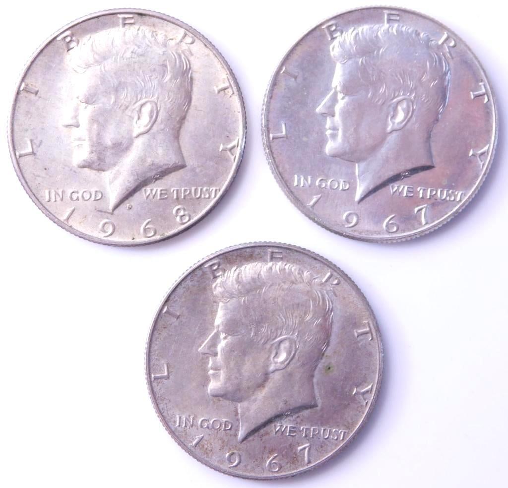 U.S. Kennedy Half Dollars, (3) (1 of 7)