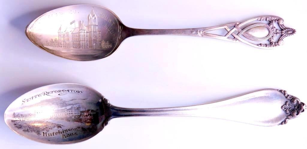 Antique Sterling Silver Souvenir Spoons, Kansas (2) (1 of 7)