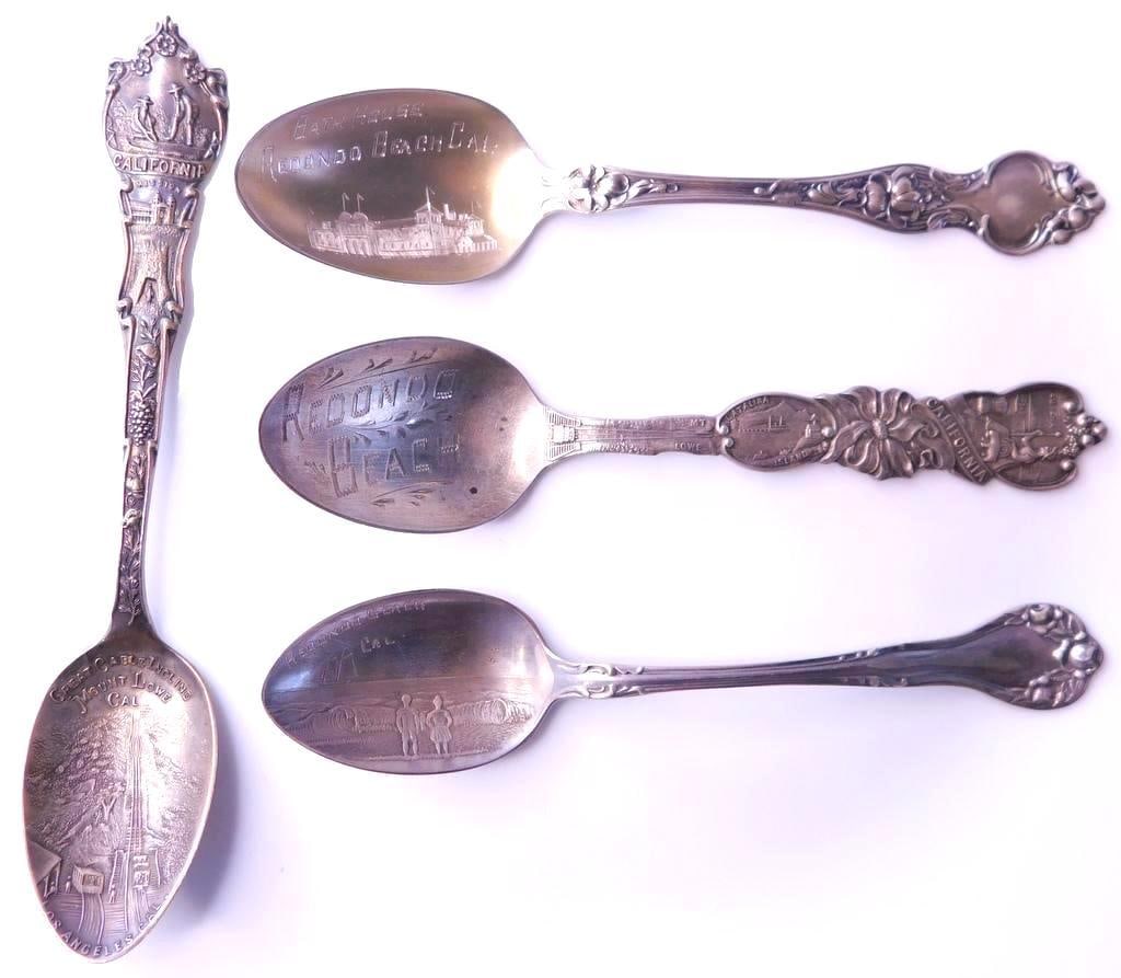 Collectible California Souvenir Sterling Silver Spoons, (4) (1 of 13)