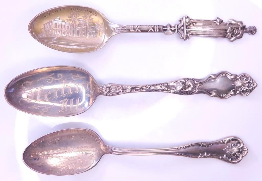 Illinois Sterling Silver Souvenir Spoon Grouping, (3) (1 of 11)