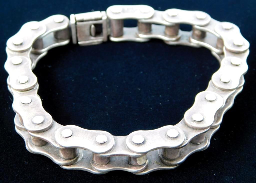 Versani .925 Sterling Silver Bike Chain Bracelet (1 of 8)