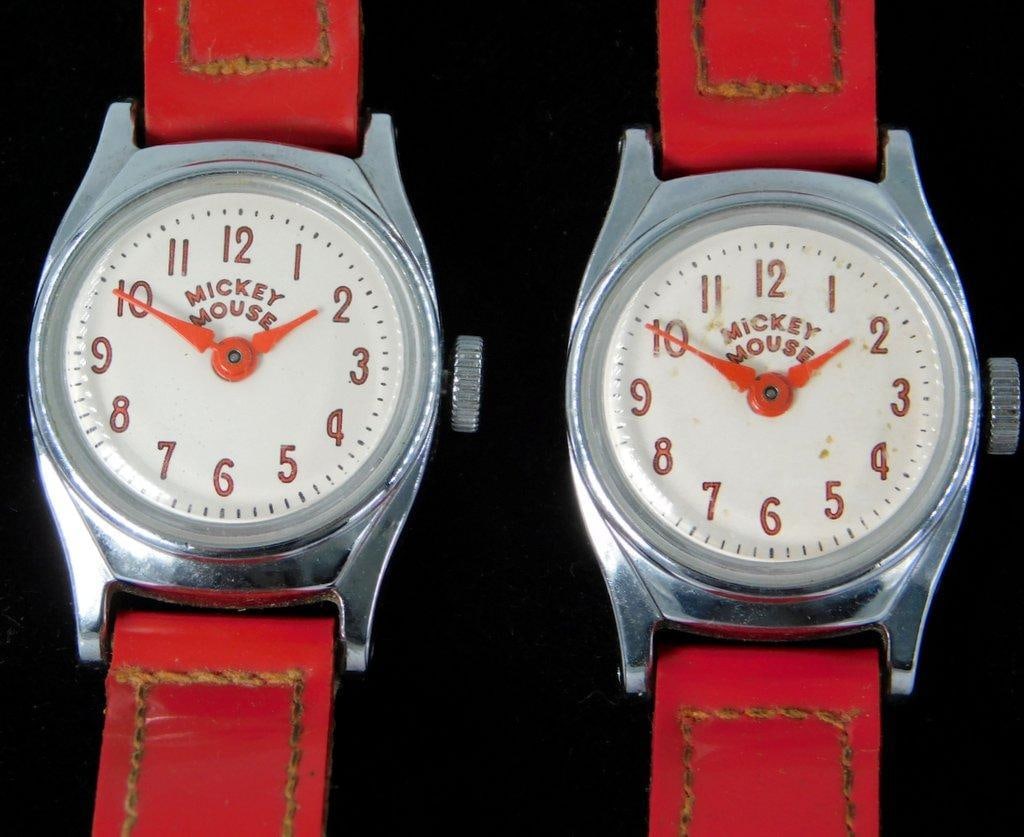 Pair of Vintage Mickey Mouse Kid's Wristwatches US Time (1 of 6)
