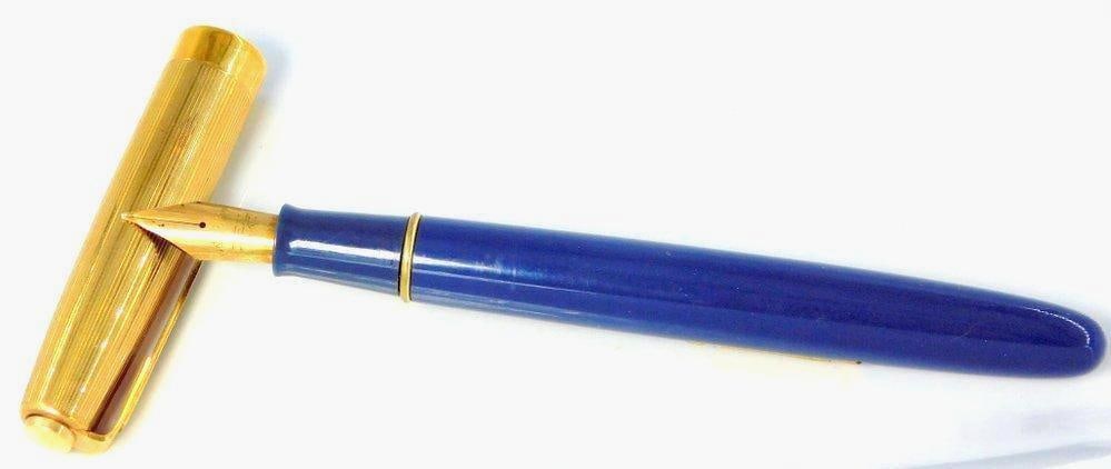Waterman's 14K Gold Ideal Nib, Blue: Strong looking example of this model Look to be in very good cosmetic condition Older writing instrument 14K Gold Ideal Nib Marked on barrel as shown Used, untested