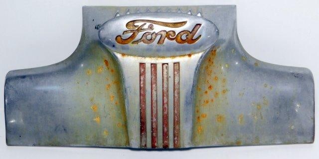 1946 Ford Coupe Chrome Center Hood Ornament Upper Grill Emblem FoMoCo OEM (1 of 10)