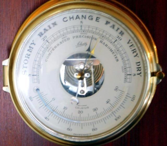 Schatz Compensated Precision Brass Barometer Thermometer (1 of 7)