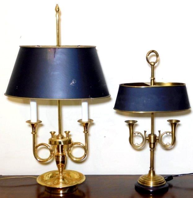 French Horn Inspired Brass Lamps, Two (2) (1 of 9)