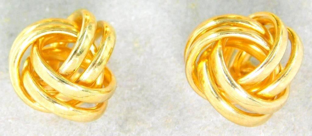 Classic 14K Yellow Gold Love Knot Earrings (1 of 4)