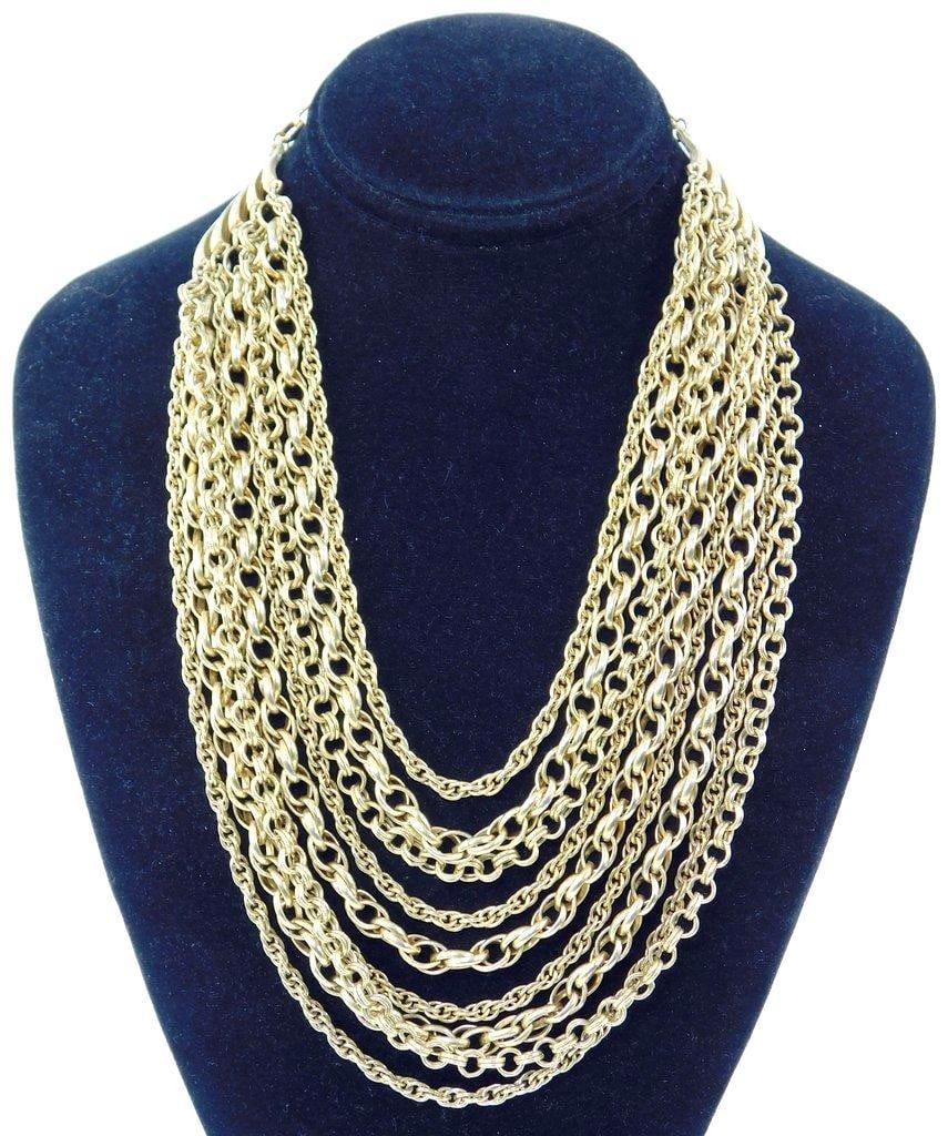 Gold-tone Multi-Strand Chain Necklace (1 of 5)