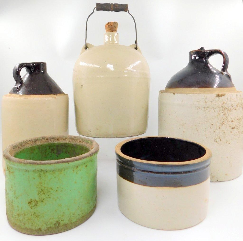 Collection of Stoneware Jugs and Crocks w/ Handles (1 of 14)