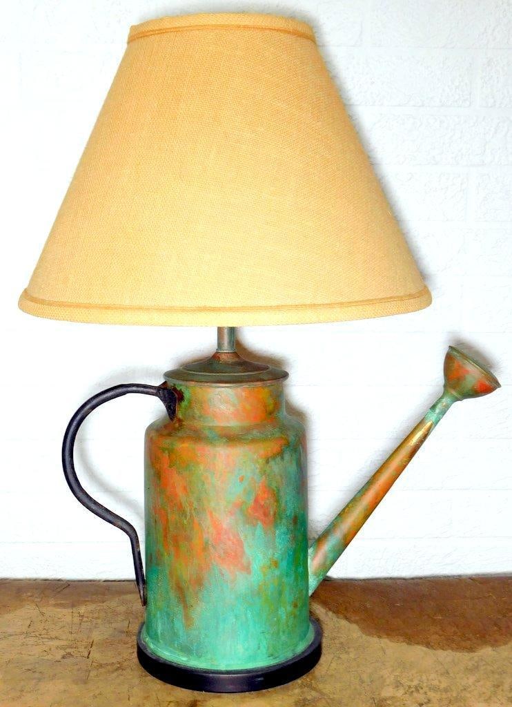 Ethan Allen Watering Can Table Lamp w/ Linen Shade (1 of 8)