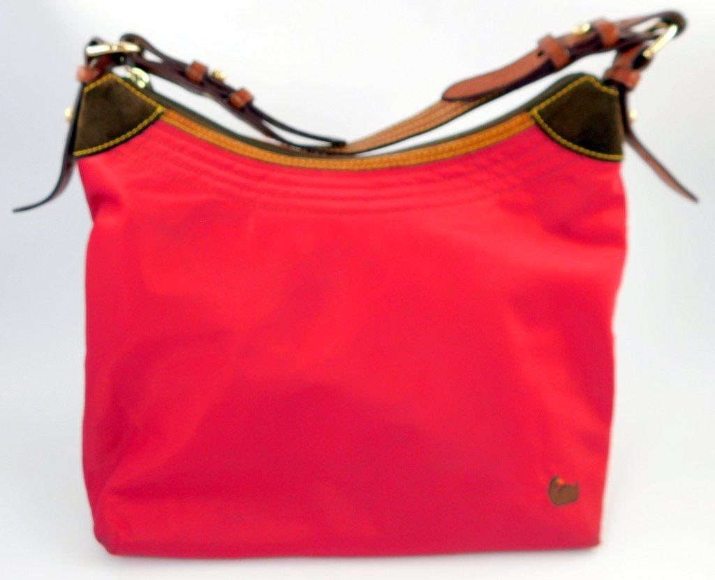 Dooney and Bourke Red Nylon Shoulder Bag w/ Leather Trim (1 of 6)