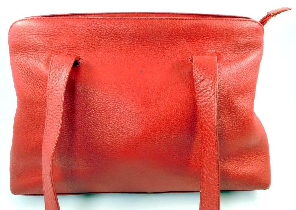 Leonhard Heyden Red Leather Hand Bag w/ Dual Handles (1 of 9)