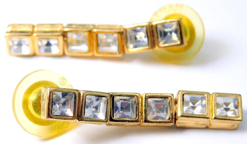 Napier Gold-Tone Crystal-Accented Dangle Drop Earrings (1 of 3)