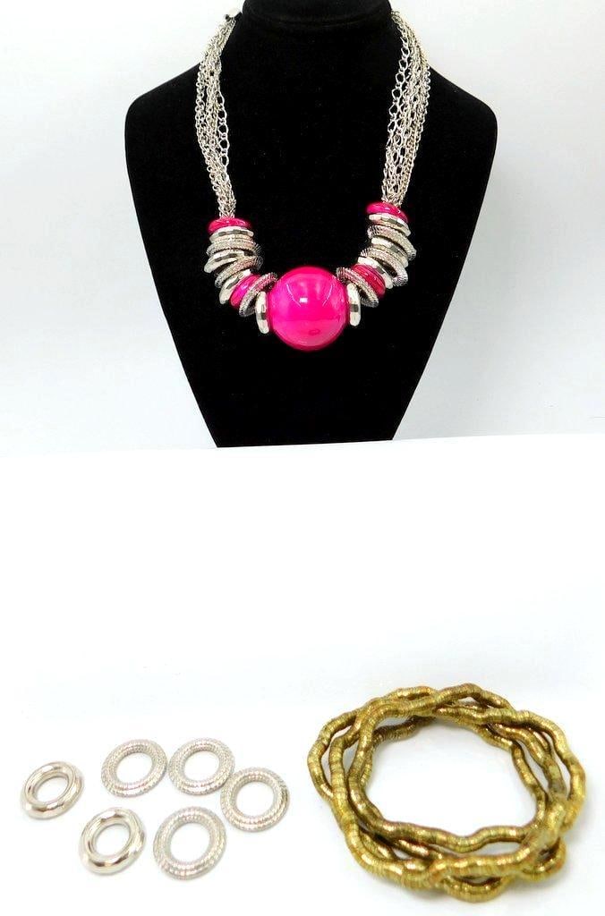 Set of Costume Jewelry Including Necklace, Bracelets, and Earrings (1 of 10)