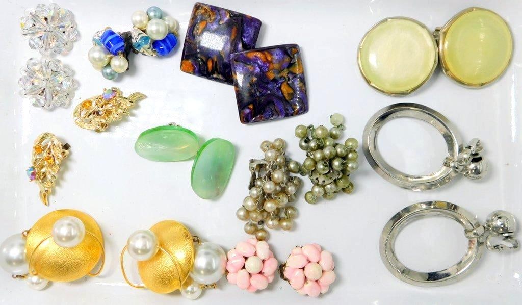 Lot of Assorted Clip-On Earrings in Various Styles and Materials (1 of 9)
