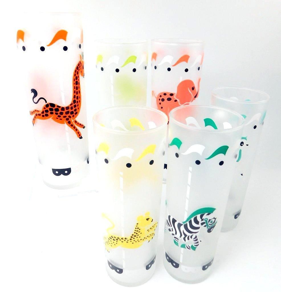 Vintage Libbey Carousel Tom Collins Drink Glass Set, (6) (1 of 7)