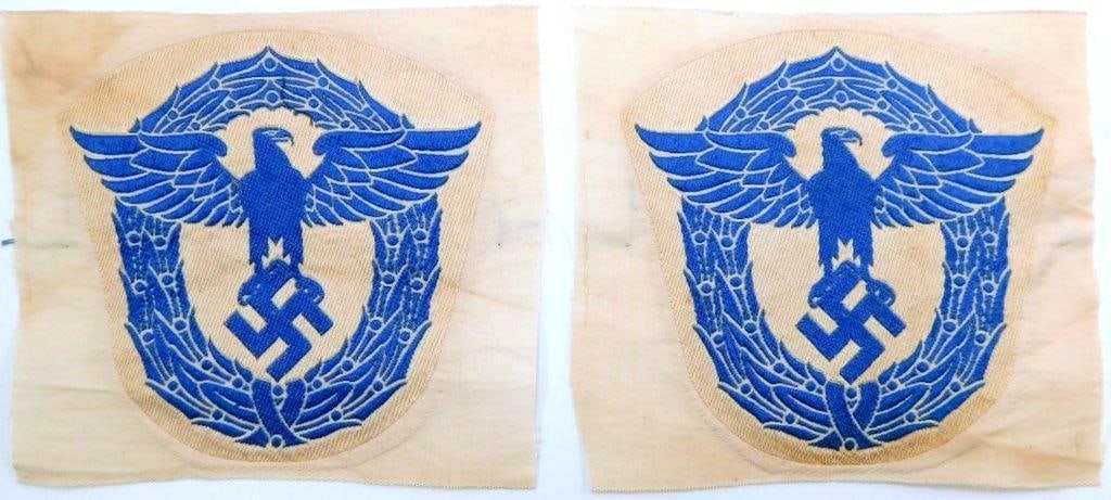 German WWII Police Cloth Sports Shirt Eagles, Two (2) (1 of 4)