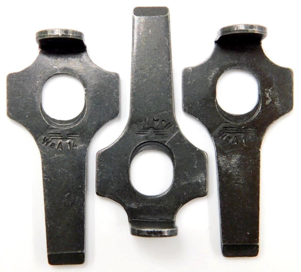 Luger PO 8 Parabellum Pistol Take Down/Loading Tools, Three (3): Maker-marked WaA 140. Waffen ampt eagle stamped above. Die-struck blued steel construction. Excellent condition. Measure 15/16 inches wide by 1 15/16 inches long.