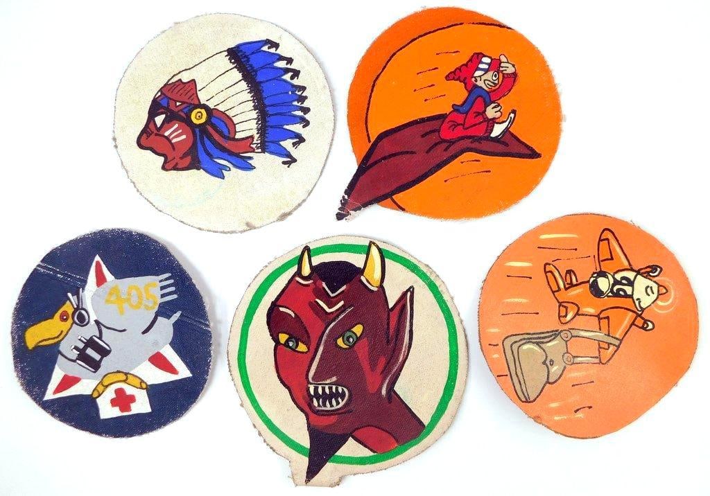 USAAF WWII Army Air Force RKO Movie Studio Squadron Patches, Five (5) (1 of 14)