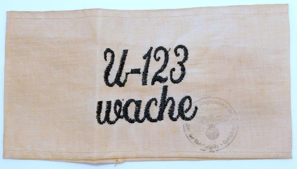 Naval Kriegsmarine U-Boat U-123 wache Submarine Arm Band (1 of 6)