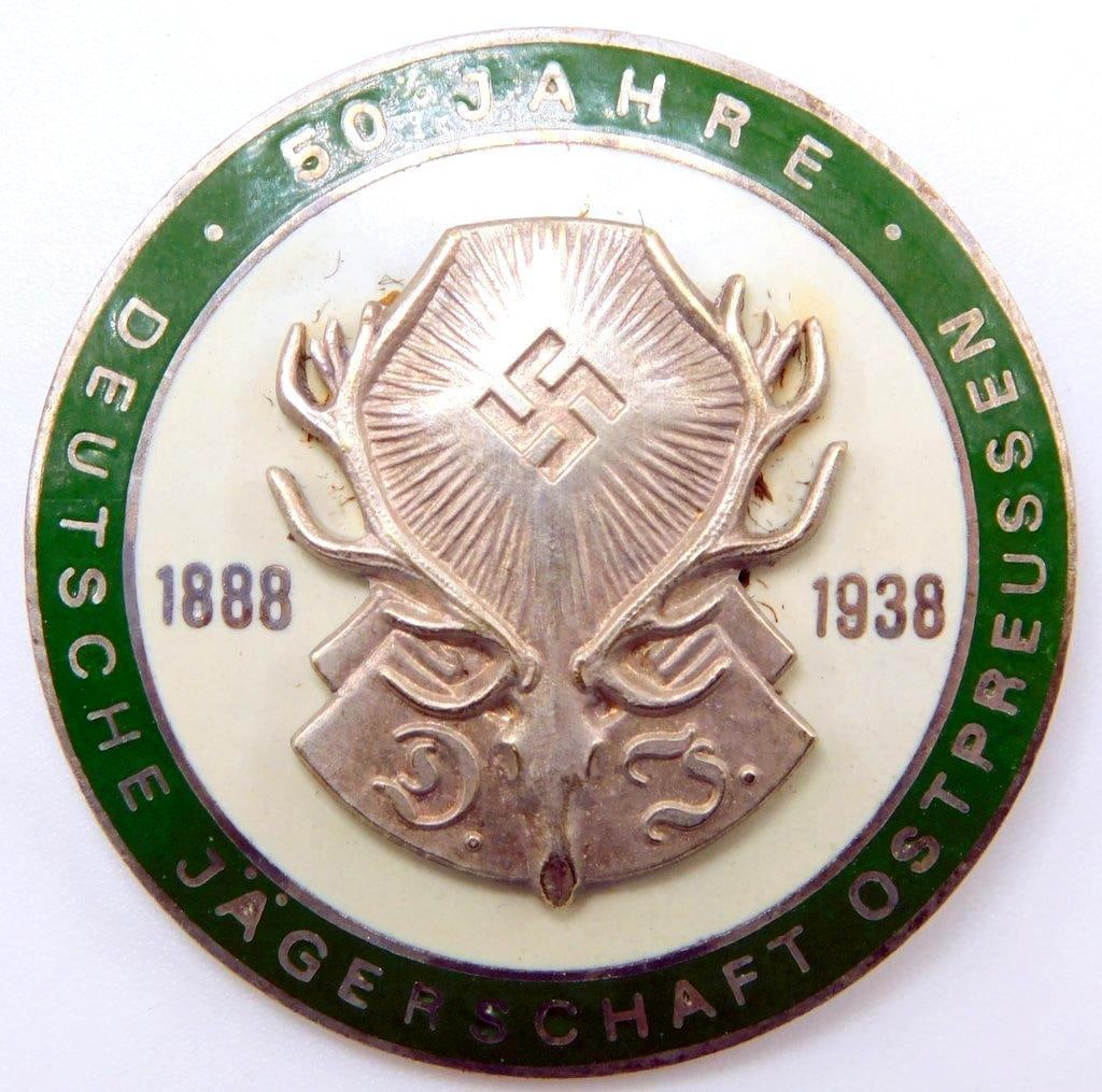 50-Year 1888  1938 Hunting Deutsche Jagerschaft DJ Badge (1 of 3)