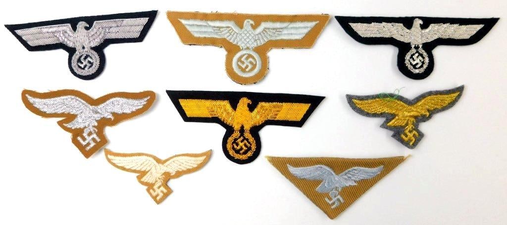 Army and Luftwaffe Breast and Cap Eagles, Eight (8) (1 of 9)