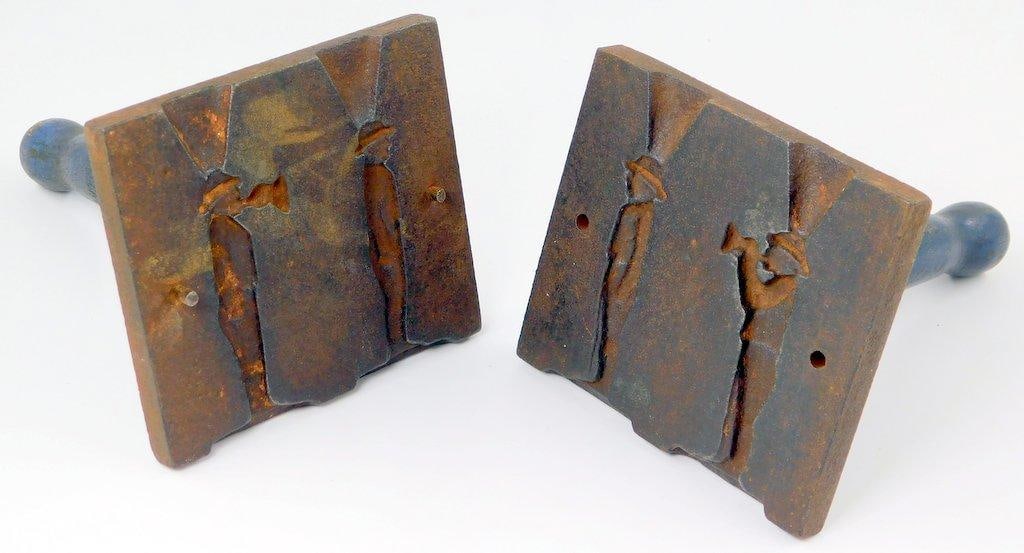 Antique Lead Soldiers Mold w/ Wood Handles Featuring Standing Figures (1 of 13)