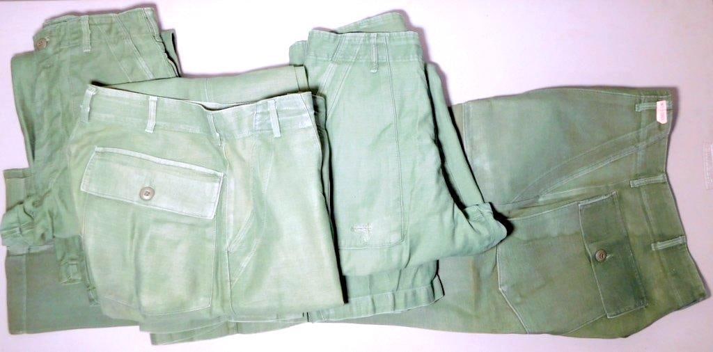 Lot of Military Trousers, Men's Cotton Sateen OG-107, Type 1, Size 32x31, (4) (1 of 11)
