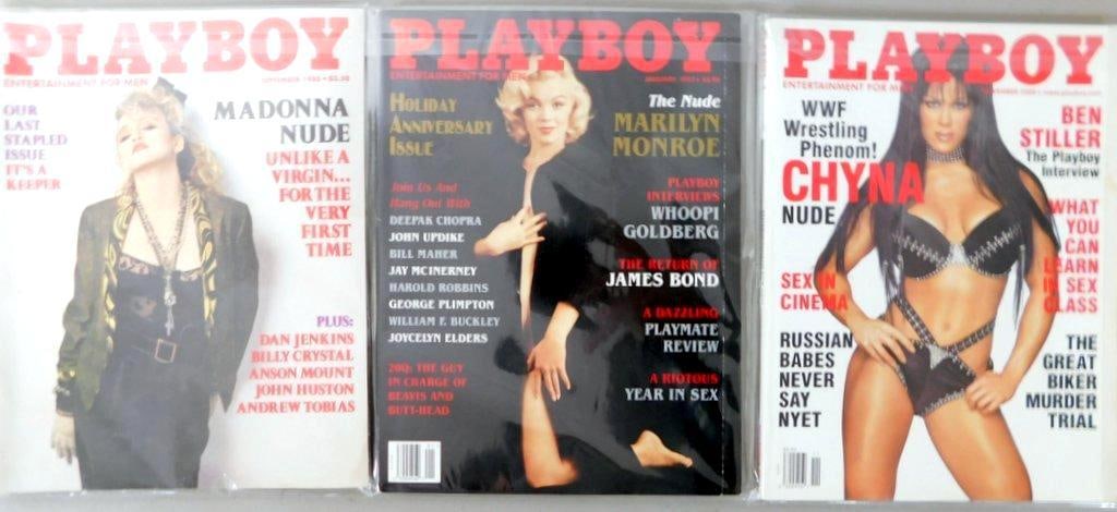 Set of 3 Playboy Magazines Featuring Iconic Cover Stars (1 of 4)