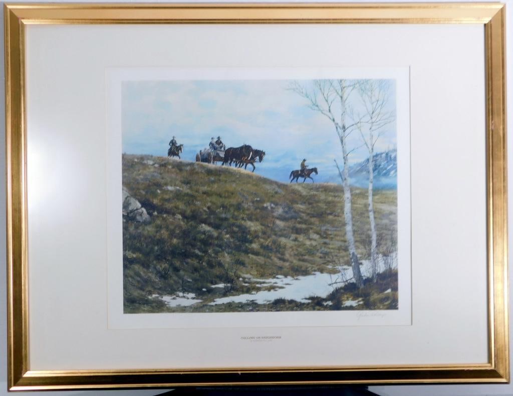 Listed Artist Gordon Phillips Calling on Neighbors Signed and Framed Print (1 of 12)