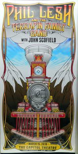 Phil Lesh and Friends w/ John Scofield Live at Capitol Theatre March 15th, 2018 Concert Poster: A poster for the Phil Lesh and the Terrapin Family Band concert featuring John Scofield, held on March 15, 2018, at The Capitol Theatre in Port Chester, New York Handwritten in pencil is A/E which lik