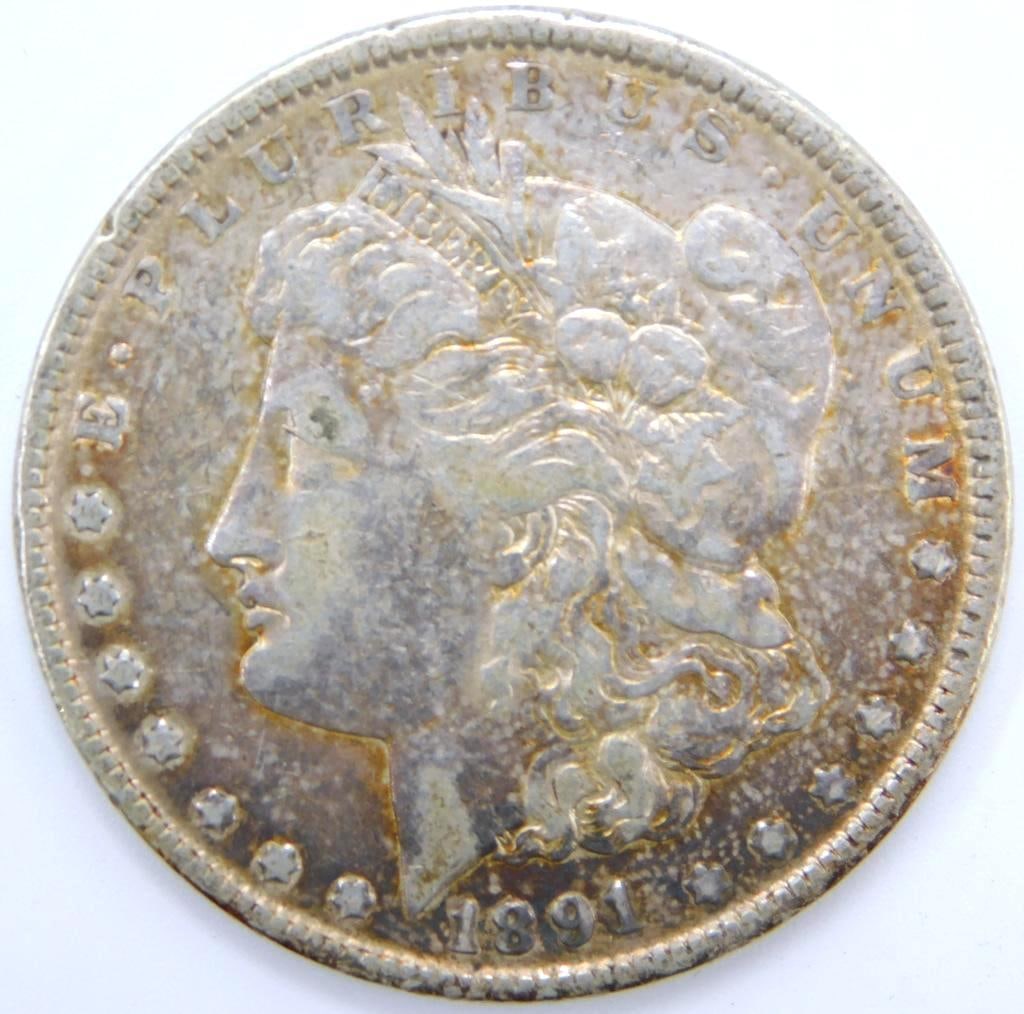 1891 Morgan Silver Dollar Coin (1 of 2)