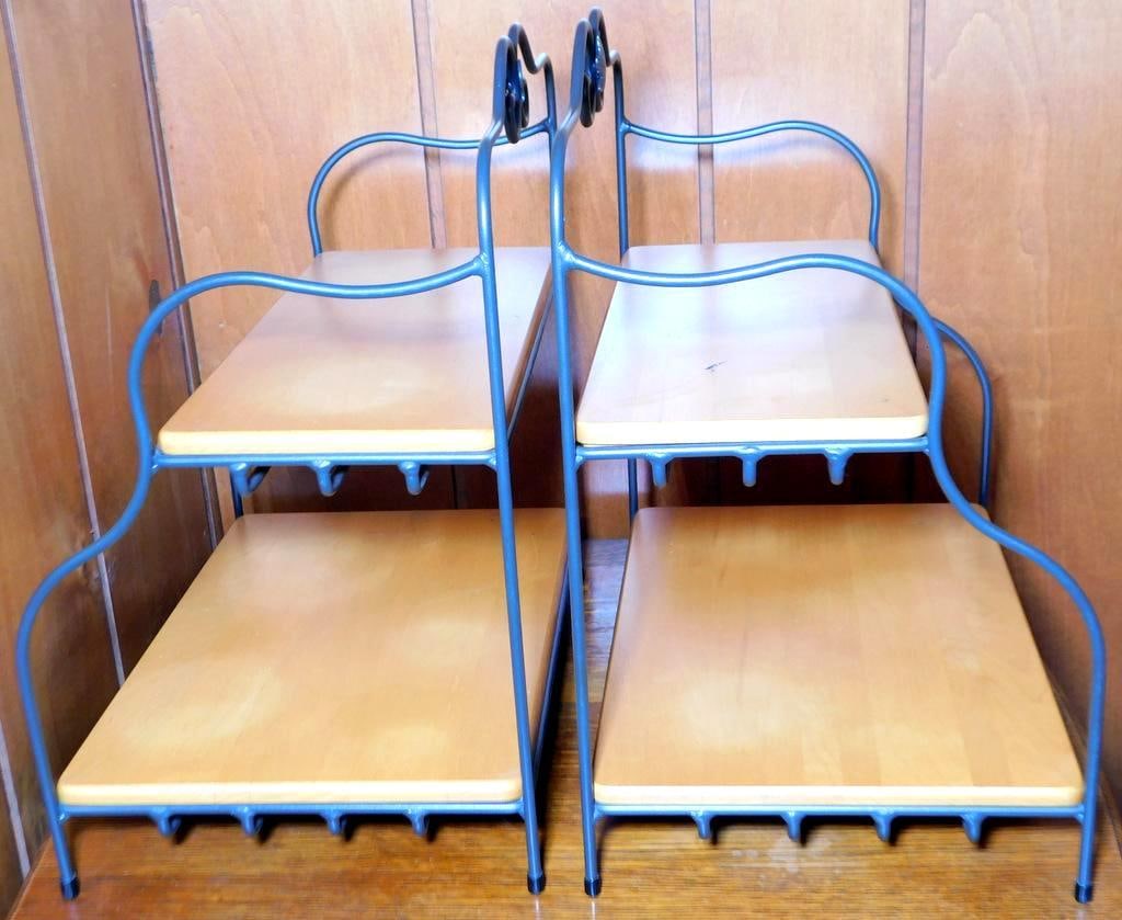 Longaberger Wrought Iron and Wood Tiered Shelf Racks (1 of 5)