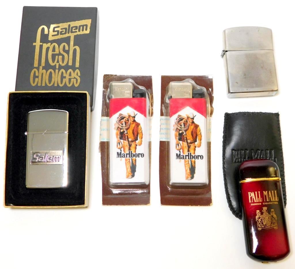 Grouping of Branded Cigarette Lighters Including Salem, Marlboro, and Pall Mall, (5) (1 of 7)