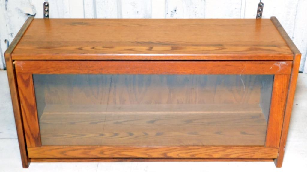 Oak Barrister Bookcase w/ Glass Door, Stackable Unit (1 of 6)