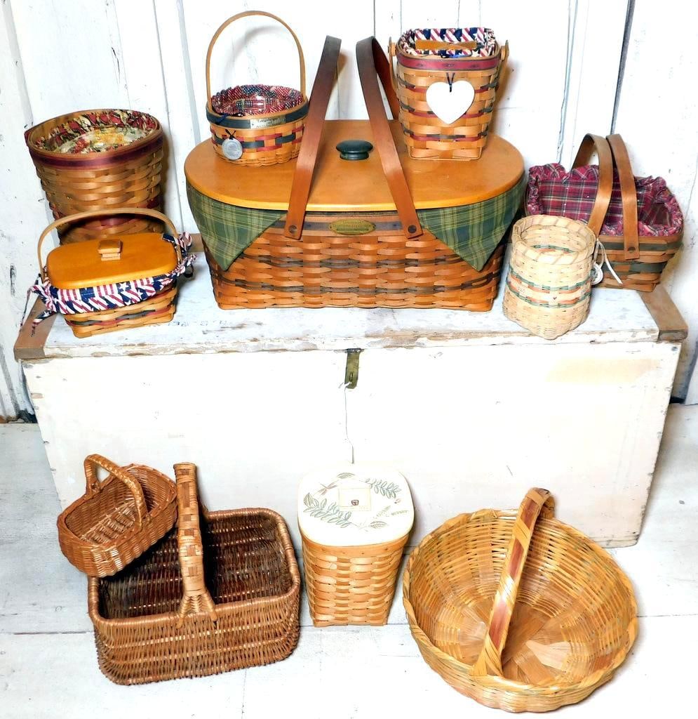 Grouping of Longaberger and Other Woven Baskets (1 of 14)