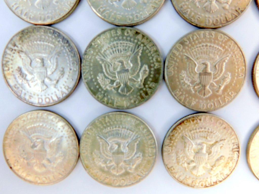 1964 Kennedy Silver Half Dollars, 15 Coins - 10