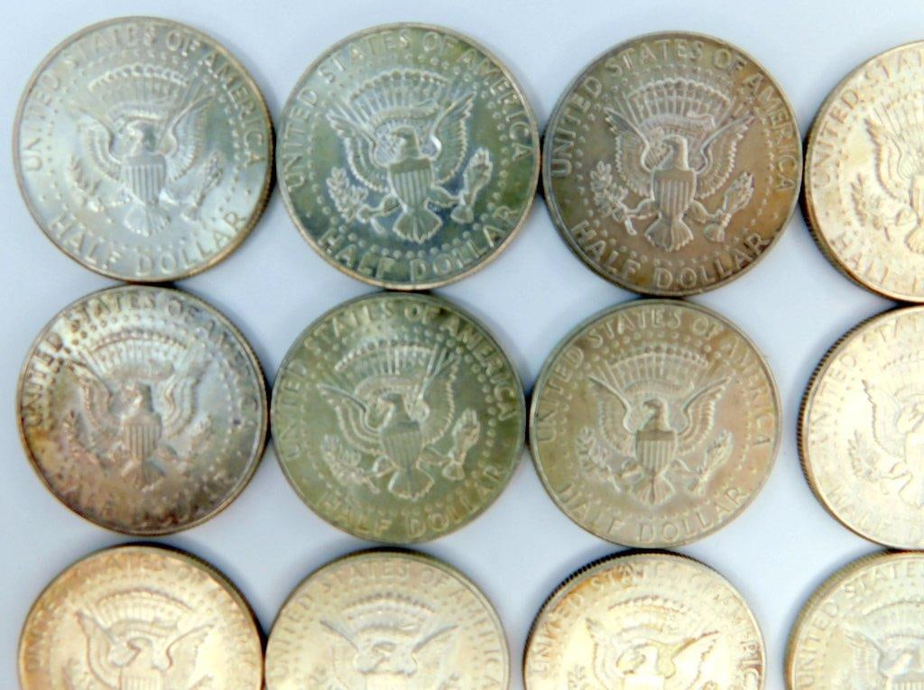 1964 Kennedy Silver Half Dollars, 15 Coins - 7