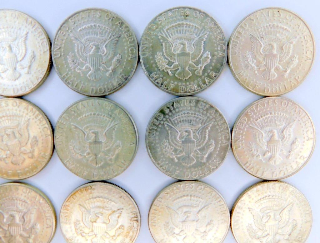 1964 Kennedy Silver Half Dollars, 15 Coins - 8