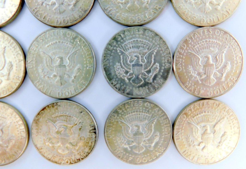 1964 Kennedy Silver Half Dollars, 15 Coins - 9