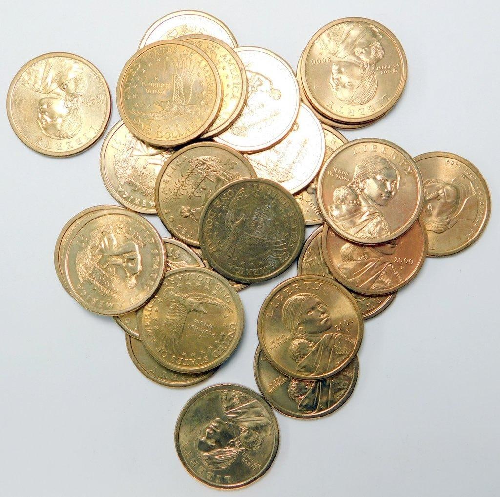 Sacagawea and Native American $1 Coins in Mixed Dates, 25 Pieces - 5