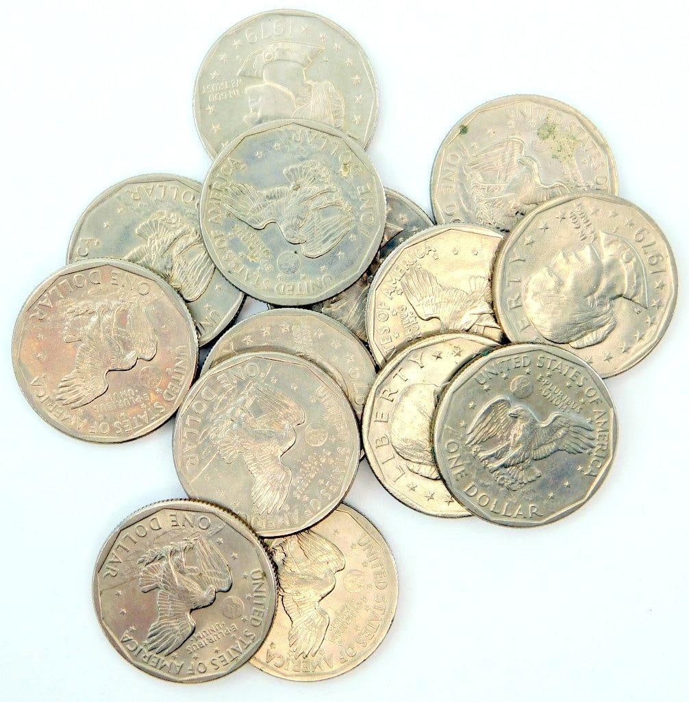Susan B. Anthony One Dollar Coins - Mixed Dates, 14 Pieces (1 of 3)