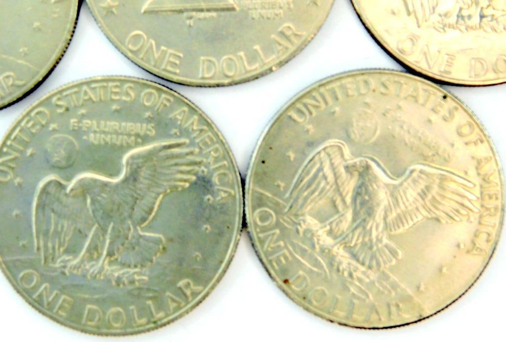 Five Eisenhower Dollar Coins (1971, 1974, 1976, 1978) - 7