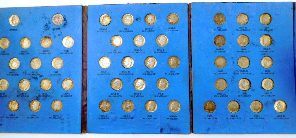 Roosevelt Dimes Coin Collection in Whitman Folders - 2