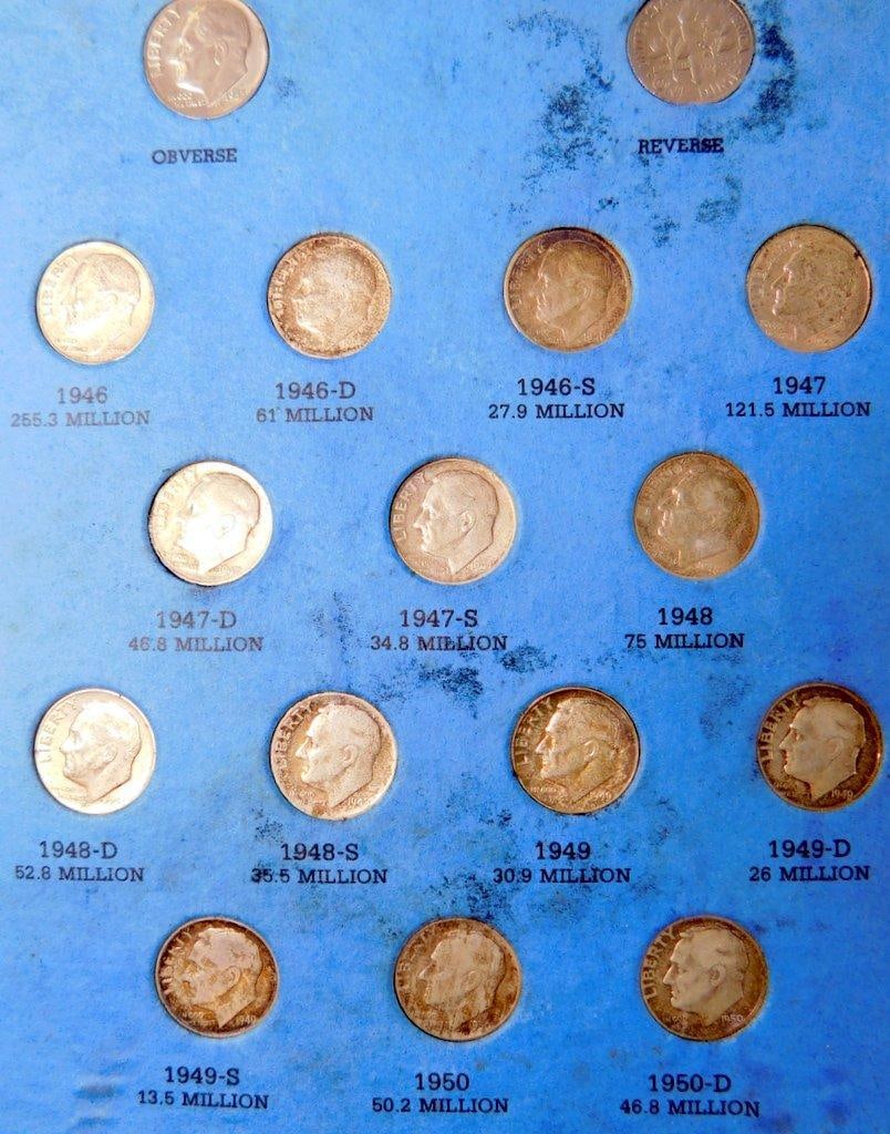 Roosevelt Dimes Coin Collection in Whitman Folders - 3