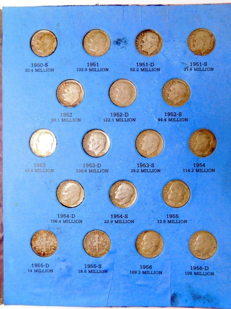 Roosevelt Dimes Coin Collection in Whitman Folders - 5