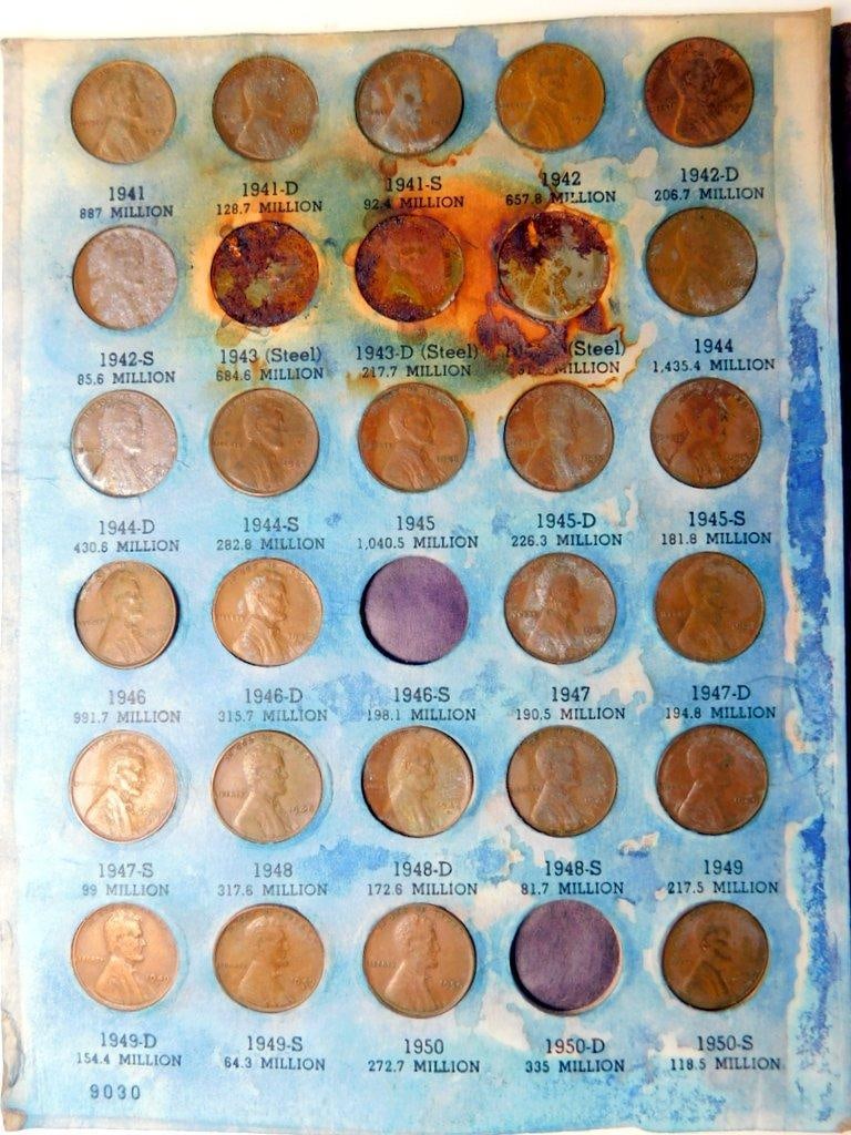 Lincoln Cents in Three Folders, Various Years and Mint Marks - 2